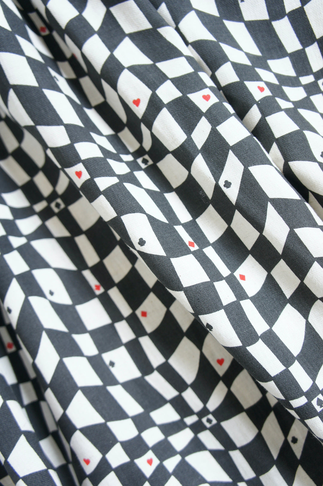 cotton linen playing card print dress