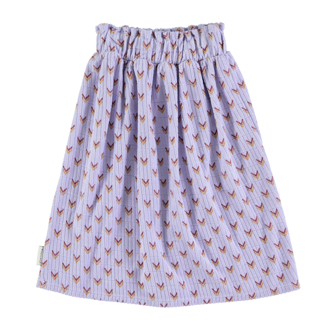 Long terry cotton skirt | Lilac w/ multicolor arrows（4Y-10Y）