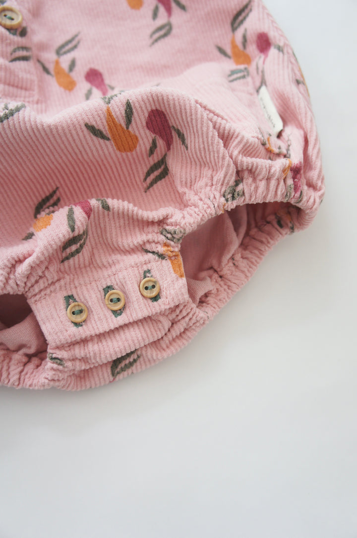 Sleeveless baby romper | pink w/ multicolor fishes（12M-24M）