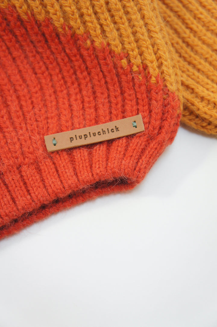 Knitted sweater | Red & orange（4Y-10Y）