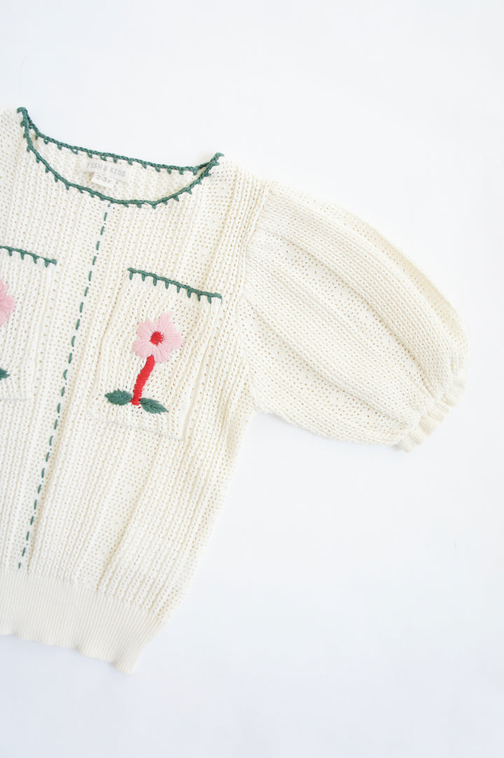 KNIT EMBROIDERED TOP (2Y-11Y)