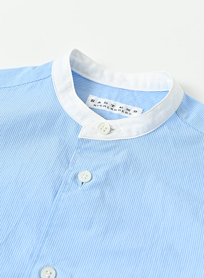 Band Collar LS Stripe Shirt (110-150)